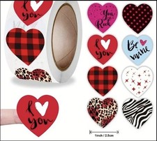 40 PCs 1 Heart Shaped Valentine s Day Stickers Scrapbook Card Making Env Seals