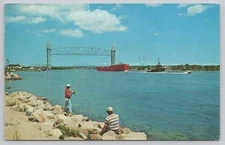 Vintage Cape Cod Canal Railroad Bridge Massachusetts Postcard 1984