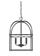 Capital Lighting 527542 4 Light 13"W Taper Candle Pendant Matte Black