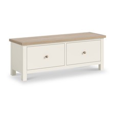 Roseland Furniture Trelan Coconut White & Oak 2 Drawer Blanket Bench RRP £225