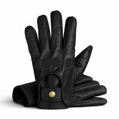 Ziegenleder Leder Weiches Driving gloves rückwärts genäht Vollfinger Handschuhe