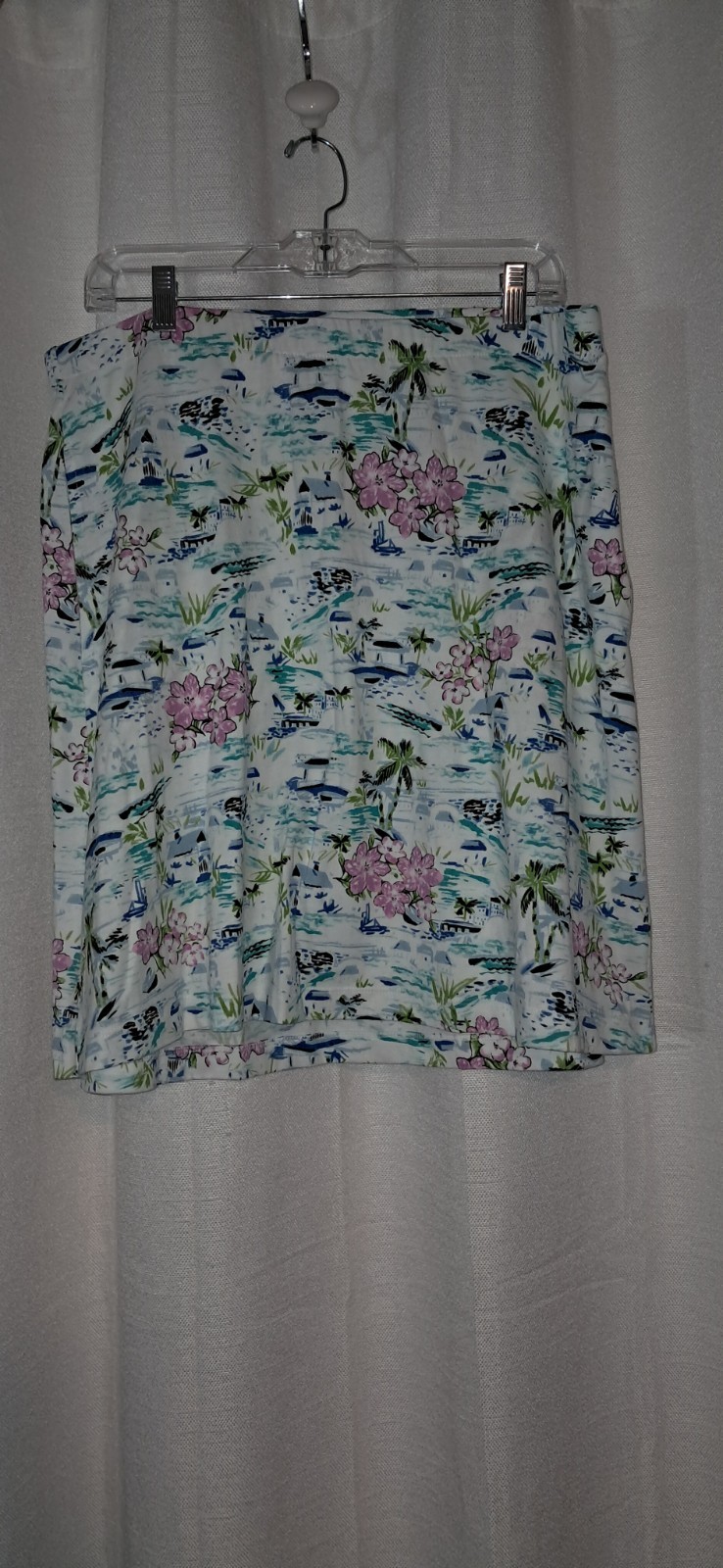 Women's 1X J Jill Tropical Vacation Skirt Elastic Waist 1B