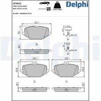 Delphi Bremsbelagsatz, Scheibenbremse LP3622 FüR MERCEDES-BENZ