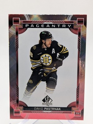  2024-25 SP Authentic Pageantry Red David Pastrnak #P-45; Boston Bruins 