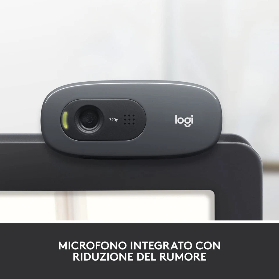 Logitech C270 Webcam HD HD 720p/30fps Videochiamate HD Widescreen Correzione - Immagine 3 di 4