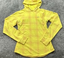 Nike Hoodie Womens Small Yellow Dri-FIT Pullover Running Reflective Geometric