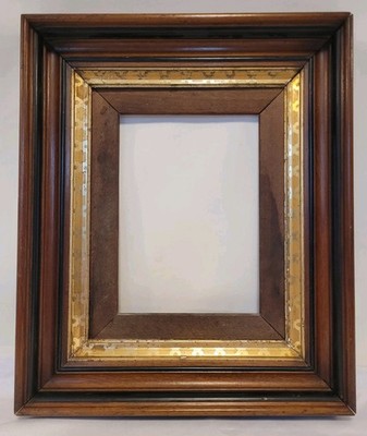 Vintage Wood Frame Beautiful With Gold Accent Design, No Glass, Some Blemishes