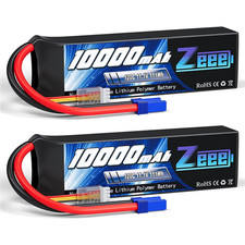 2Pcs 3/4S Lipo Battery 14.8V 120C 10000Mah Softcase with EC5 Plug for RC Car Ta