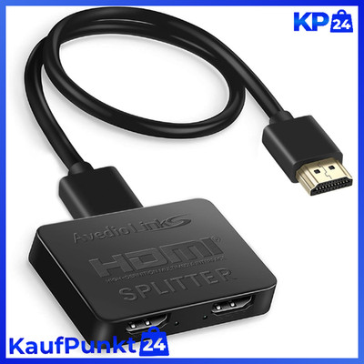 HDMI Splitter 1 in 2 Out 4K für 2 Monitore, 3,9 Ft Kabel inkl.