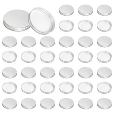 70mm Metal Round Screw Lids, 54 Pcs Aluminum Mason Jar Lids, Silver Tone
