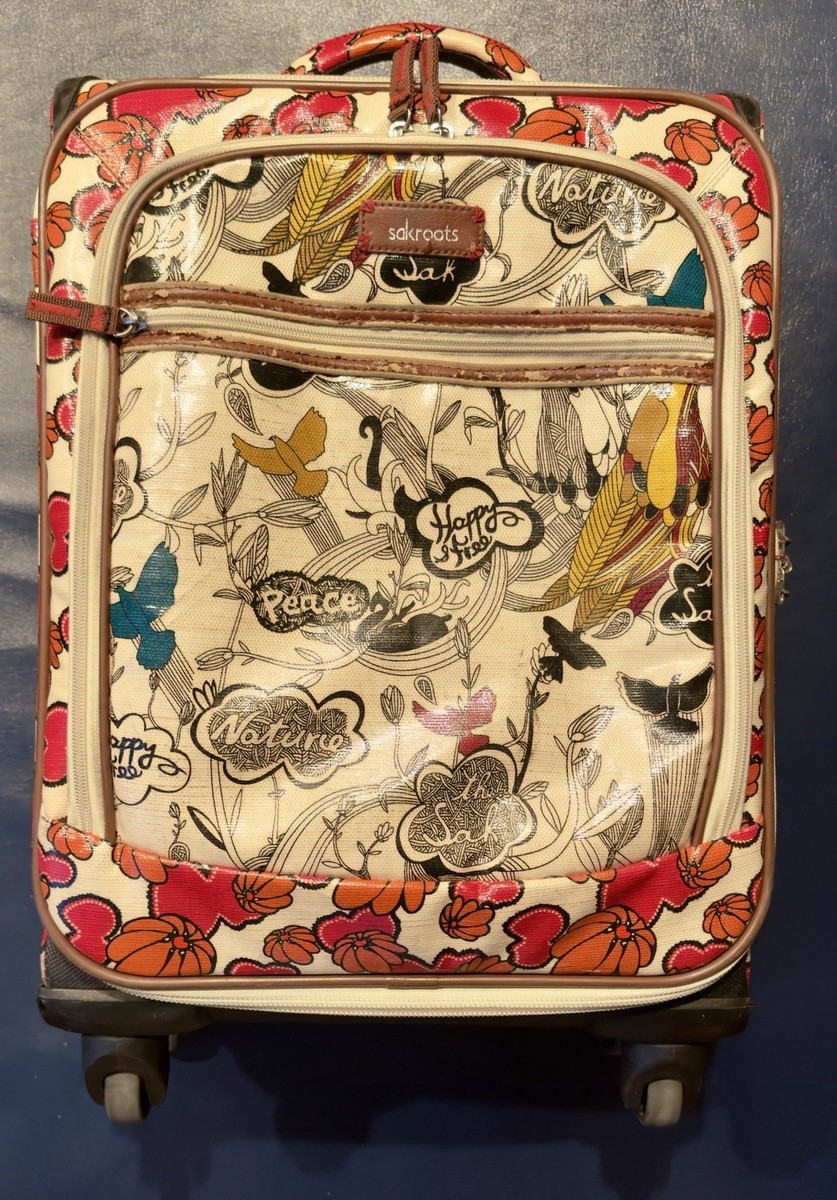 Sakroots Carry On Rolling Suitcase Floral Softside Luggage 19x14x9