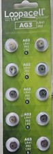 10 LOOPACELL AG3 LR41 392 384 CX41 SR41SW SR736 1.5V Alkaline Watch Battery