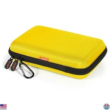 Vibrant Yellow Hard Shell Organizer - Shockproof Storage Case for Devices &