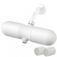 20-Stage Duo Shower Filter Matte White Hard Water Softener Chlorine Heavy Metal