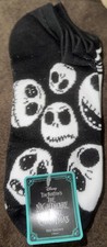 Tim Burton the Nightmare Before Christmas Socks 10-13 Black/WhiteNo Show 2 Pair