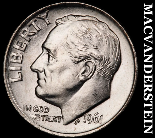 1961 Roosevelt Dime- Silver- Choice Gem Brilliant Uncirculated Luster #i8812