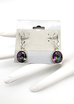 WOW REGENBOGEN MYSTISCHER TOPAS QUARZ IN NEU STERLING SILBER 925 LEVERBACK OHRRINGE!!