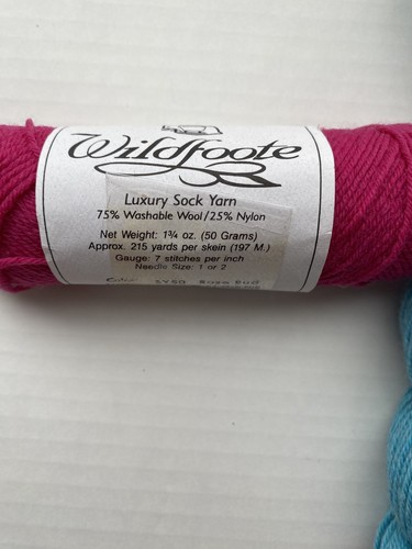 Lot Jagger Spun Super Wash Sock Wool Yarn Lemon Pacific Blue Pink Variegated - Picture 2 of 6