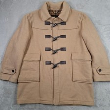 Barbour Duffle Coat Mens XL Beige Wool Toggle...