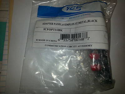 ICC Fiber Adapter Panel, 6 Simplex, Metal, Black ICFOPT16BK **NEW**