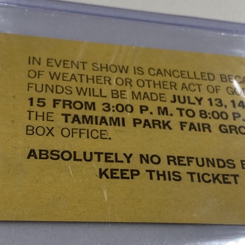 THE JOHNNY CASH SHOW 1981 FULL CONCERT TICKET TAMIAMI PARK FLORIDA Ephemera USA - Bild 6 von 7