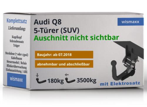 ANHÄNGERKUPPLUNG für Audi Q8 ab 18 vert. abnehmbar GDW +7pol E-Satz ABE - Bild 1 von 3