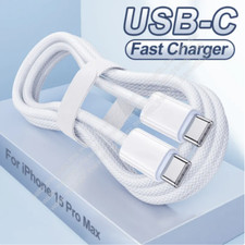 Braided USB-C to USB C Cable Fast Charger For iPhone 15 16 Pro Max Plus Samsung