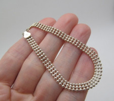 925 Sterling Silver Italy Micro Ball Multi Row 5.5mm Chain Bracelet 7.25 In