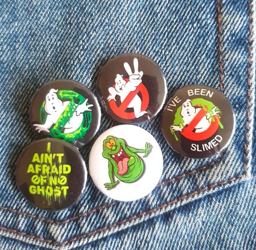 GHOSTBUSTERS Movie Badge Button Set 25mm 1" Pins Pinback Slimer Venkman 80s Ecto - Picture 5 of 9