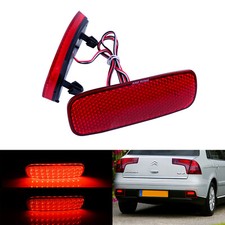 Red Lens LED Rear Bumper Reflector Tail Stop Brake Light For Peugeot 607 2000-10