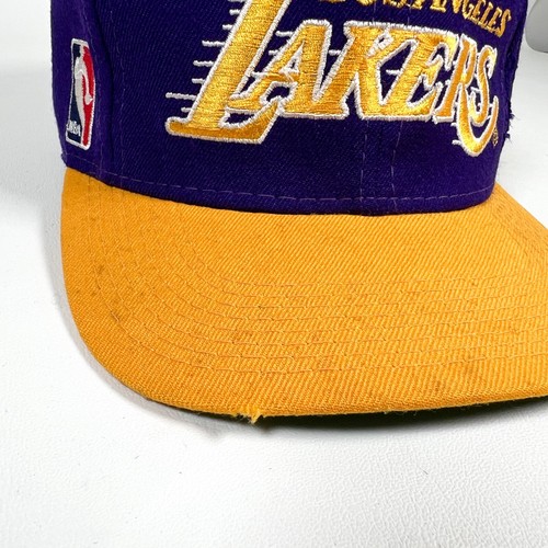 Vintage 90s Los Angeles Lakers Sports Specialties Wool Fitted Hat 7 1/4 AS-IS - Picture 4 of 21