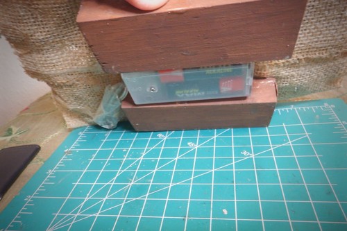 Damascus Xmas Red Dagger knife display setup. lighted. Santas little helper - Picture 8 of 24