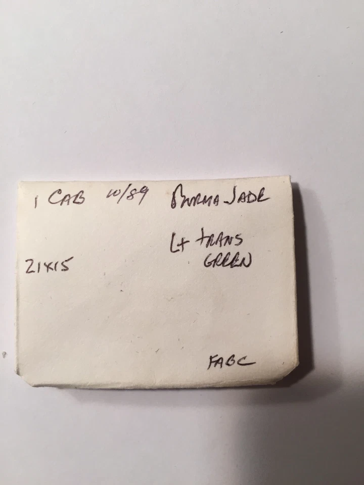 antique Japan Carved JADEITE / JADE 1 Light Translucent Green CABOCHON 21x15mm - Image 2 of 4