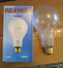 (4) Industrial 150A23/CL  150 Watt Appliance Lamp/Infrared Heat Lamp Coated