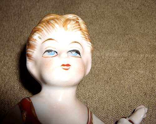 Vtg Kitschy Ucagco Ceramic Lady & Cart Planter/Vase Hand Painted 1950's - Picture 5 of 8