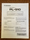 New ListingPioneer Pl-910 Turntable Manual original