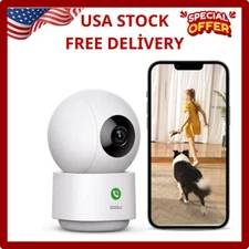 AOSU 2K Security Camera Indoor, Baby Monitor Pet Camera 360-Degree for Home S...