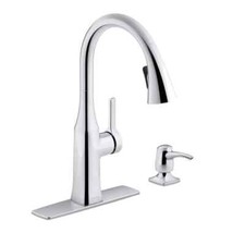 Kohler Rubicon 1 Hole Pull Down Kitchen Faucet in Polished Chrome R20147-SD-CP
