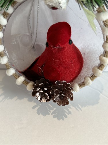 Red Bird Bells Diorama Christmas Ornament Set Of 3 - Picture 5 of 13