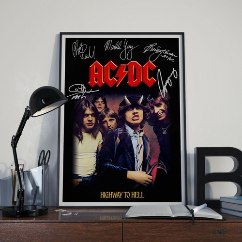 ACDC All Members Autographed Poster Wall Art Print. Great Memorabilia ...