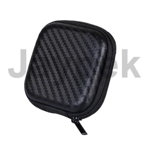 Boîtier de sac de rangement zippé en fibre de carbone pour écouteurs SD Carte