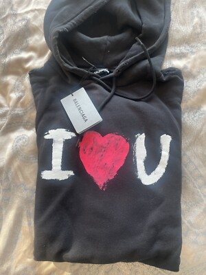 Balenciaga I Love U Oversized Hoodie Sz L NWT | eBay