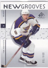 2002-03 UD SP GAME USED NEW GROOVES ROOKIE #91 TOM KOIVISTO -  BLUES  #/750