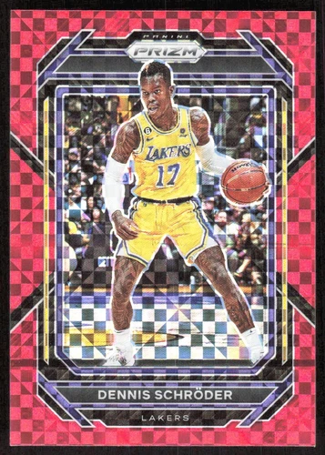 2022-23 9595D Panini Prizm RED CHECKERBOARD Dennis Schroder 38/75 Los Angeles