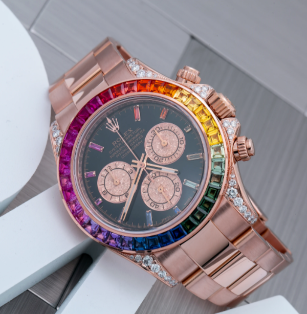 Rolex Daytona 40mm Rainbow Bezel Rainbow Dial Oyster Band - 116505