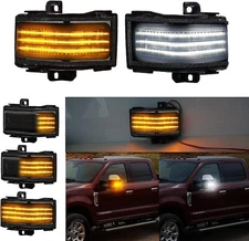 LED SMOKED LENS SIDE MIRROR TURN SIGNAL LIGHTS PACK OF 2 FOR FORD 2017-2021