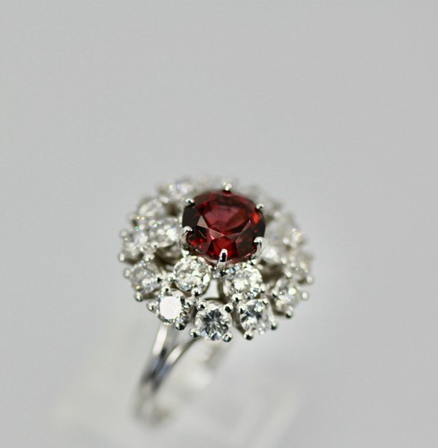 Natural Garnet Rhodolite Diamond Surround 18K 6.60 carats - 第 4/11 張圖片