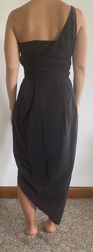 sass and bide Black washed silk dress one shoulder size 8 - Picture 4 of 4