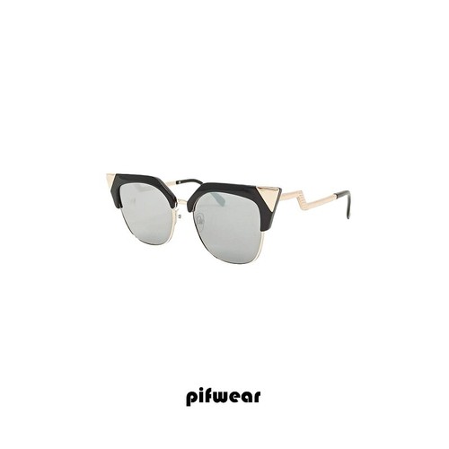 Occhiali da sole donna montatura colore oro e nero lenti argento Pif wear  3018 | eBay