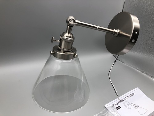 Industrial Vintage Rustic Sconce Wall Lamp Clear Glass Shade Wall Light Fixture - Picture 6 of 18